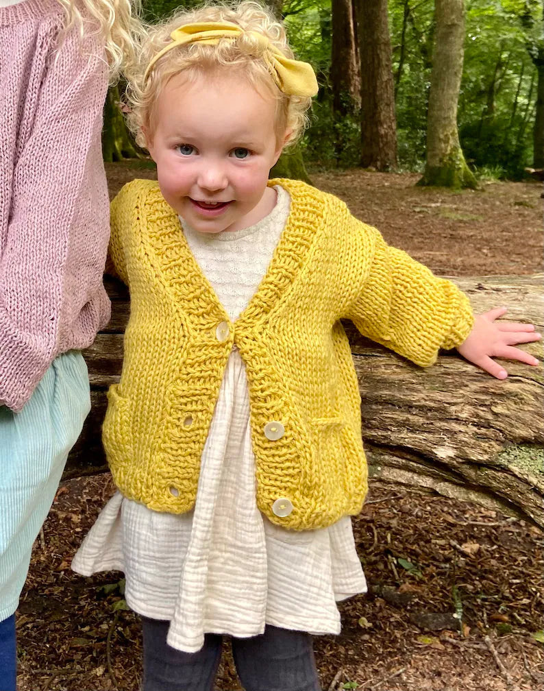 Kids 2025 yellow cardigan