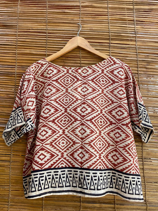 The Womens Hand Block Printed Top