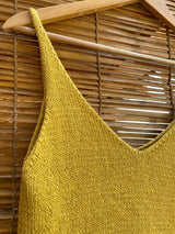 The Hand Knitted Organic Cotton Cami Vest Top in Mustard