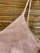 The Organic Cotton Knit Bralette in Baby Pink