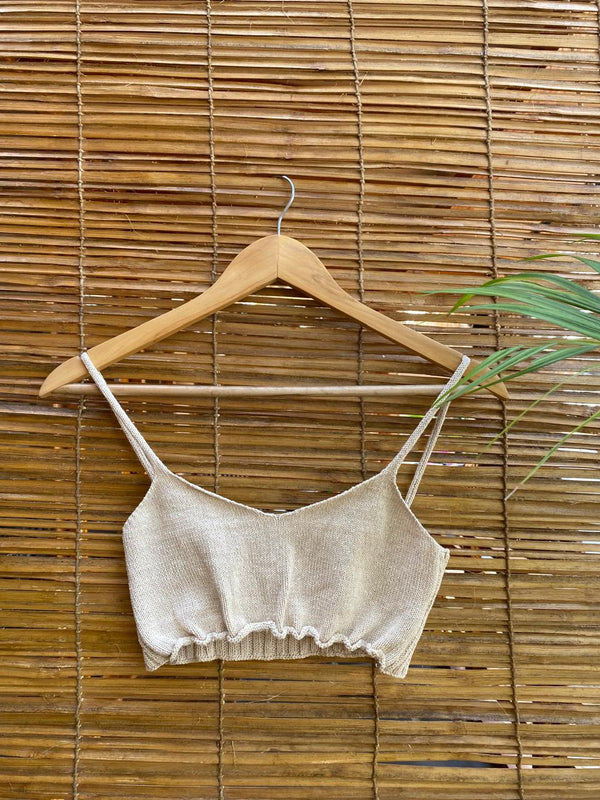 The Organic Cotton Knit Bralette in Natural