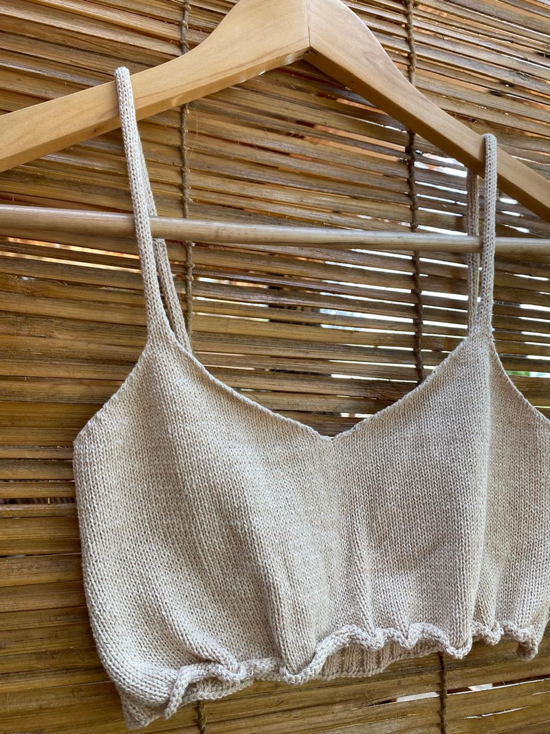 The Organic Cotton Knit Bralette in Natural