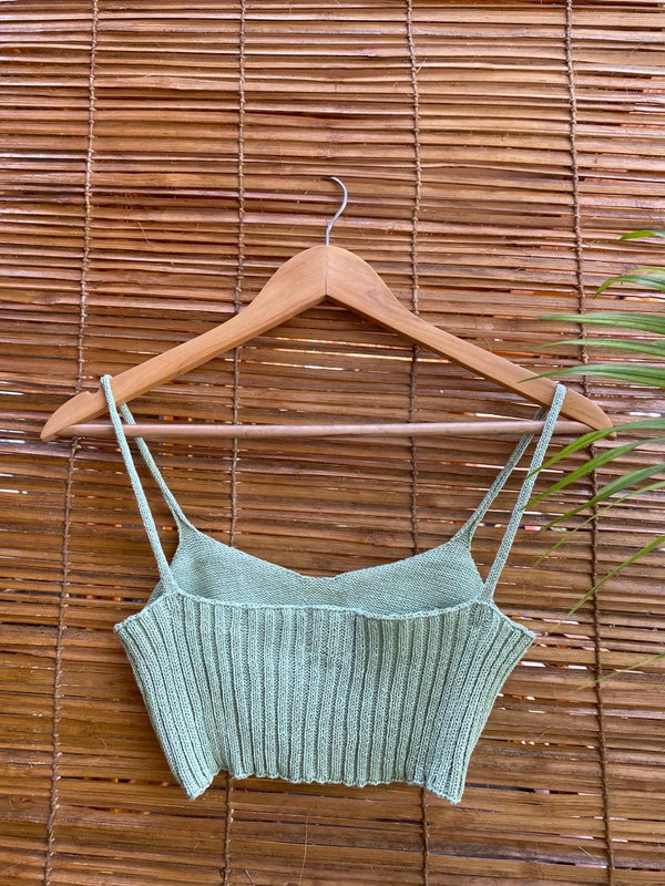 The Organic Cotton Knit Bralette in Sage