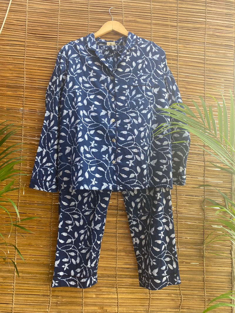 The Womens Hand Block Printed Pyjama Set