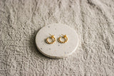 Gold Bobble Hoop Studs