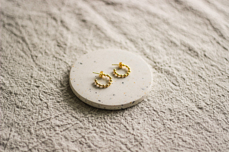 Gold Bobble Hoop Studs