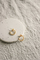 Gold Bobble Hoop Studs