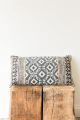 Black and Yellow Hand Block Printed Cushion Cover