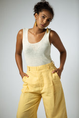 The Knitted Silk Cami Vest Top in Natural White