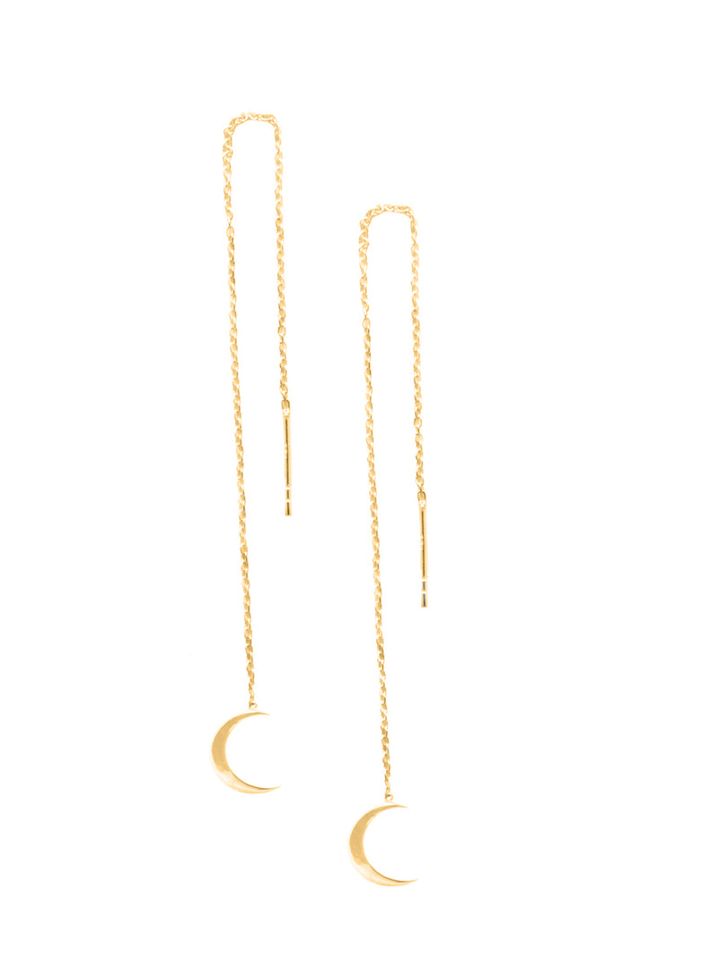 Moon Parallel Earrings 925 Silver Gold Plated