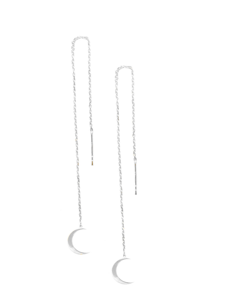 Moon Parallel Earrings Silver 925