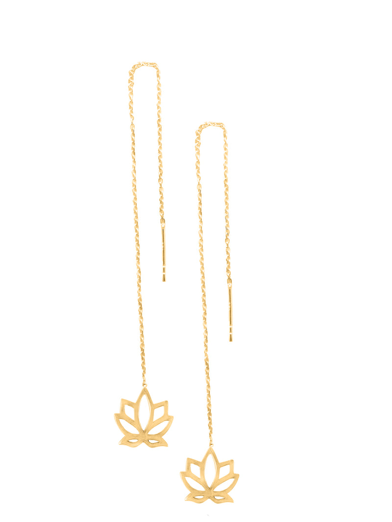 Lotus Parallel Earrings 925 Silver Gold Plated