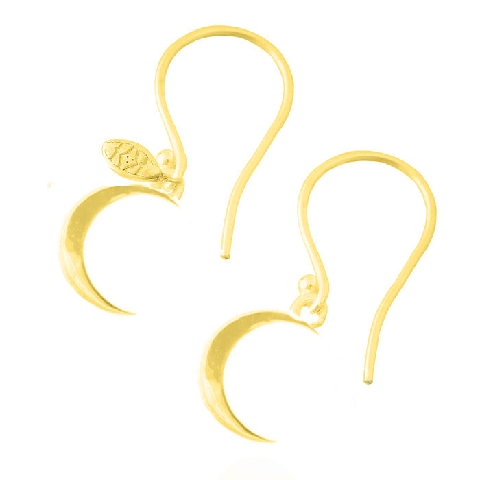 Moon Silver 925 Gold Plated Earings