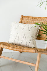 Cream Cushion Cover With Zigzag Pattern