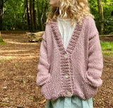 The Kids Astara Hand Knitted Wool & Organic Cotton Cardigan in Blush