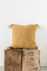 Mustard & Cream Stitched Cushion Cover