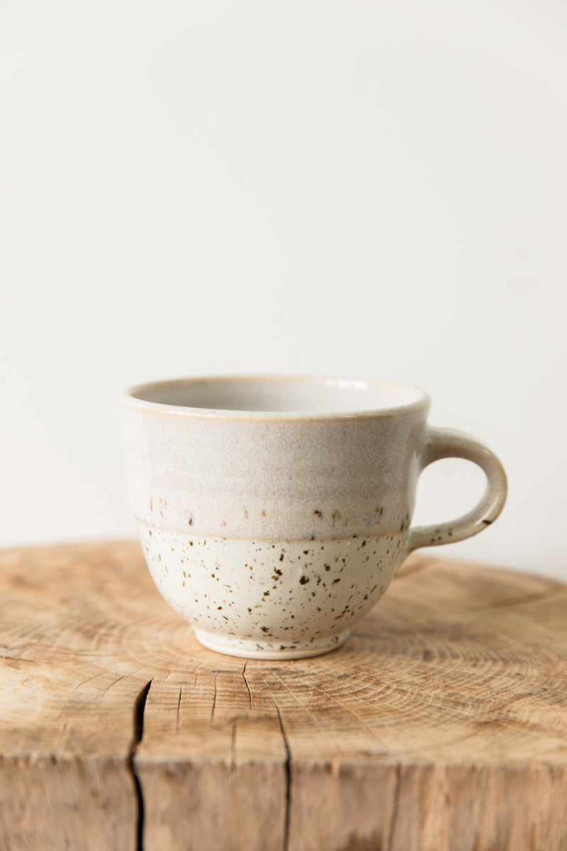 Hand Made Ceramic Cream & White Mug